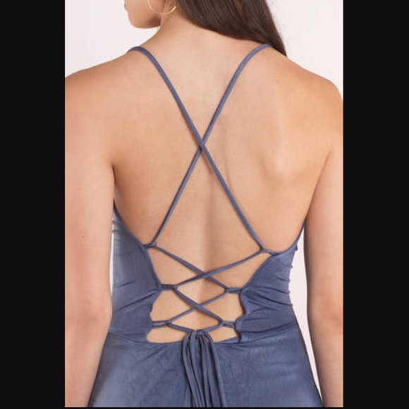 Tobi forever blue lace up skater dress - Picture 3 of 8